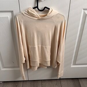 Tommy John Cream Scoop-Neck Hooded Pullover Sweater